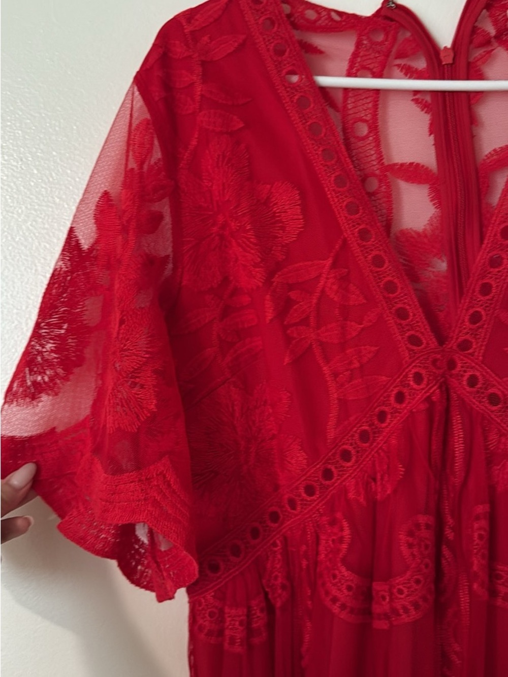 Pinkblush Red Maxi Maternity Dress with V-Neck - Picture 2 of 4